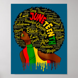 Póster bandera de Juneteenth orgullo de la historia negra