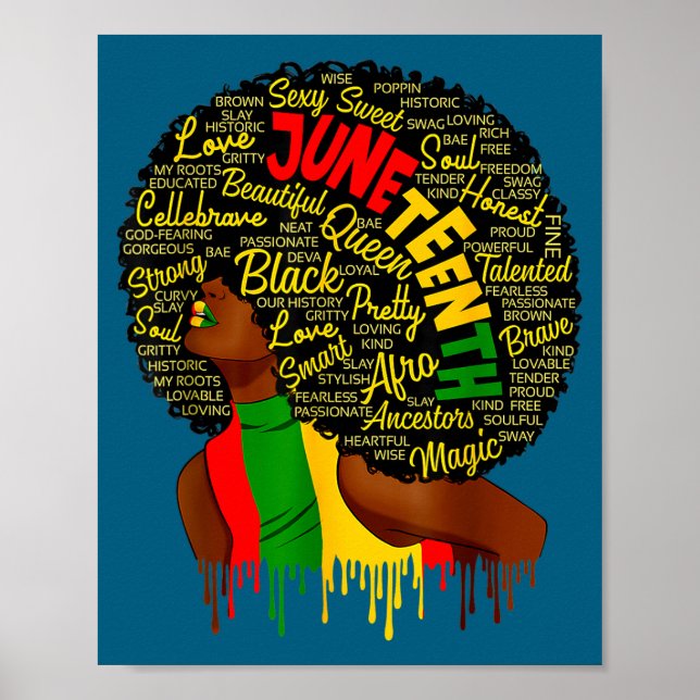 Póster bandera de Juneteenth orgullo de la historia negra (Frente)