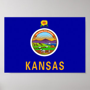Póster Bandera de Kansas
