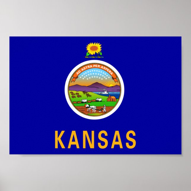 Póster Bandera de Kansas (Frente)