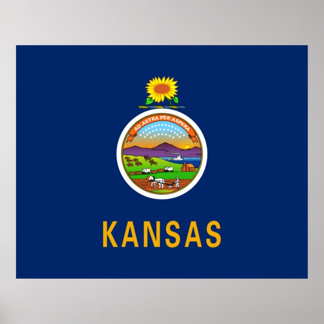Póster Bandera de Kansas (Frente)