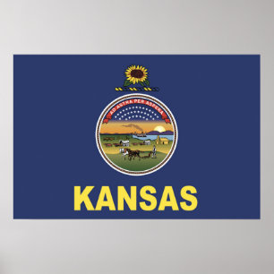 Póster Bandera de Kansas, Estados Unidos