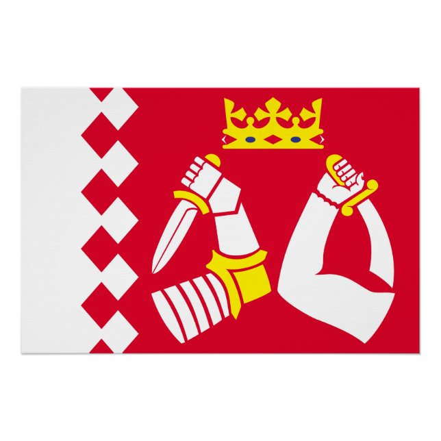 Póster Bandera de Karelia del Norte (Anverso)