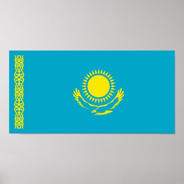 Póster Bandera de Kazajistán (Frente)