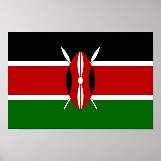 Póster Bandera de Kenia (Frente)