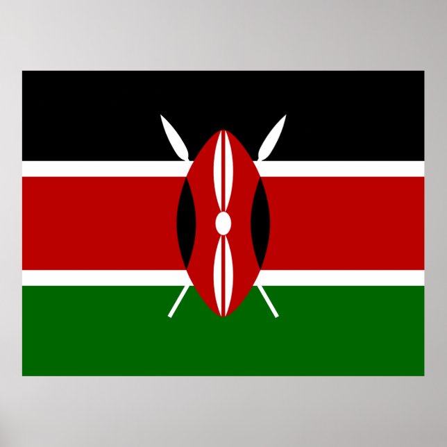 Póster Bandera de Kenia (Frente)
