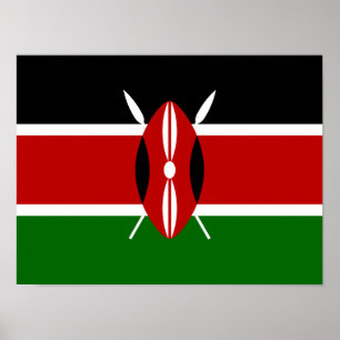 Póster Bandera de Kenia África