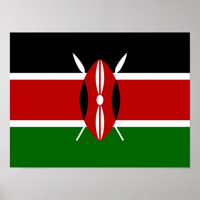 Póster Bandera de Kenia África (Frente)