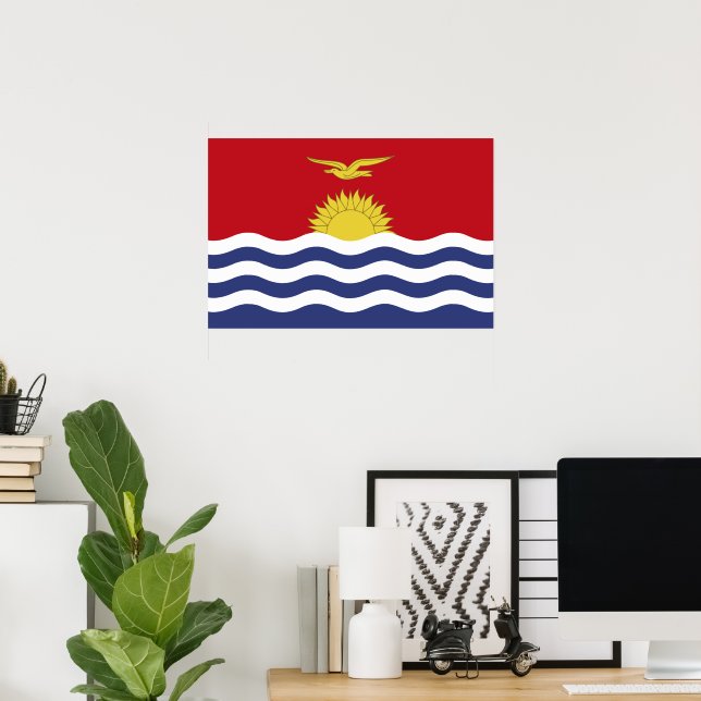Póster Bandera de Kiribati (Oficina en casa)