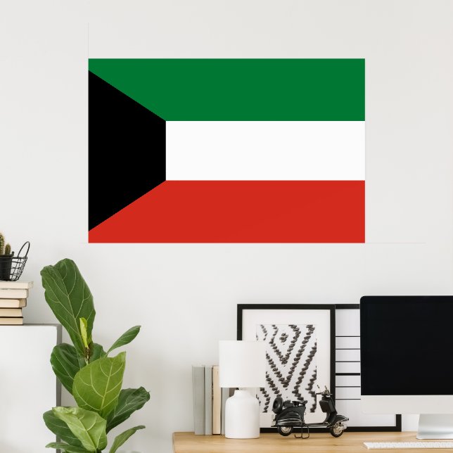 Póster Bandera de Kuwait (Oficina en casa)