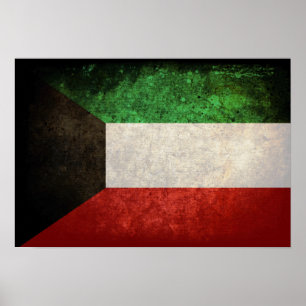Póster Bandera de Kuwait; ك・・・.
