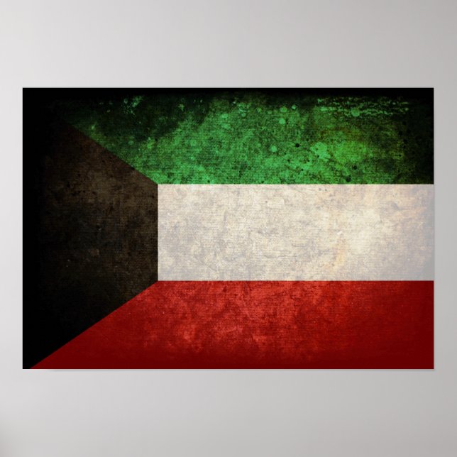 Póster Bandera de Kuwait; ك・・・. (Frente)