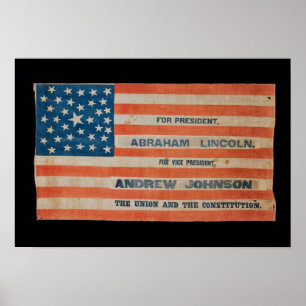 Póster Bandera de la bandera de la campaña de Lincoln
