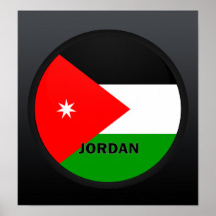 Póster Bandera de la calidad de Jordania Roundel
