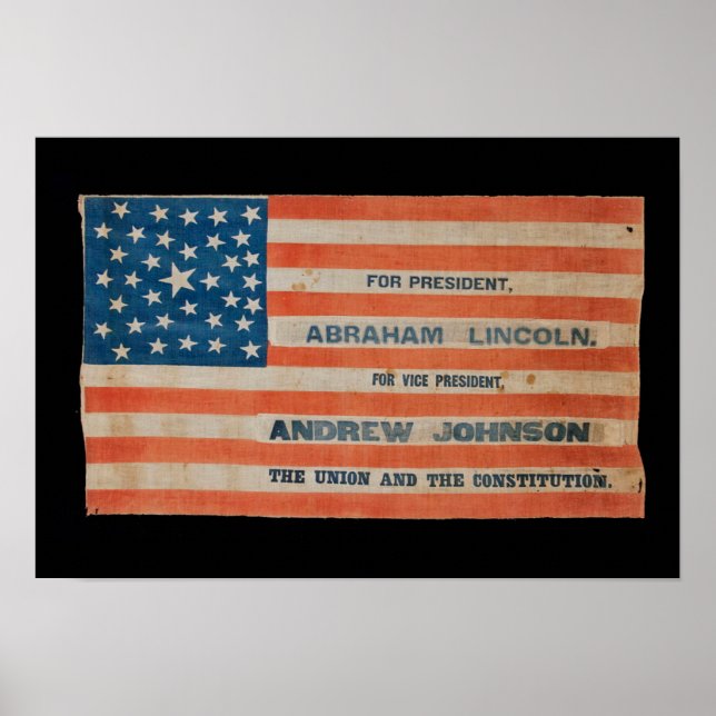 Póster Bandera de la campaña de Lincoln Johnson (Frente)