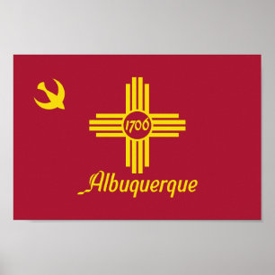 Póster Bandera de la ciudad de Albuquerque - Nuevo México