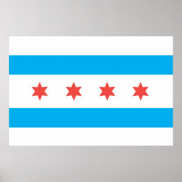 Póster Bandera de la ciudad de Chicago