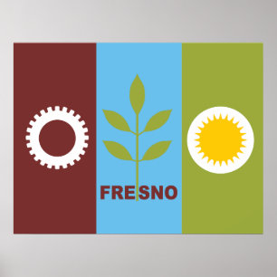 Póster Bandera de la ciudad de Fresno