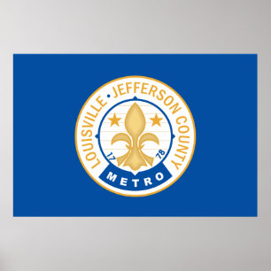 Póster Bandera de la ciudad de Louisville