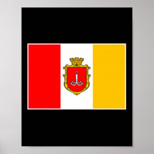 Póster Bandera de la ciudad de Odesa Odessa Ucrania Mar N