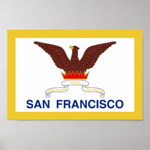 Póster Bandera de la ciudad de San Francisco