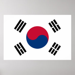 Póster Bandera de la Corea del Sur