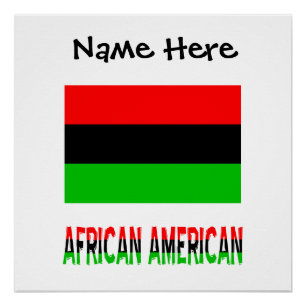 Póster Bandera de la diáspora africana afroamericana pers