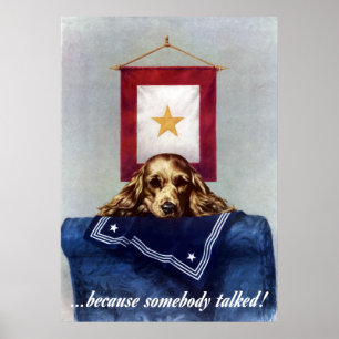 Póster Bandera de la estrella del oro -- Porque alguien
