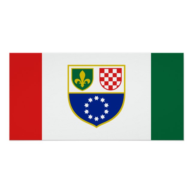 Póster Bandera de la Federación de Bosnia-Herzegovina (Anverso)