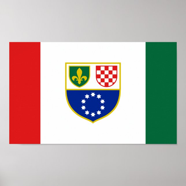 Póster Bandera de la Federación de Bosnia y Herzegovina (Frente)