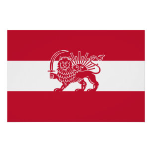 Póster Bandera de la herencia del León y el Sol iraní aus