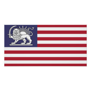 Póster Bandera de la herencia del León y el Sol iraní est