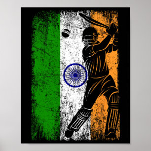 Póster Bandera de la India Jersey de cricket indio Fan Ju