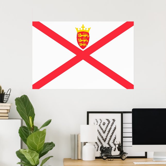 Póster bandera de la isla de Jersey (Oficina en casa)