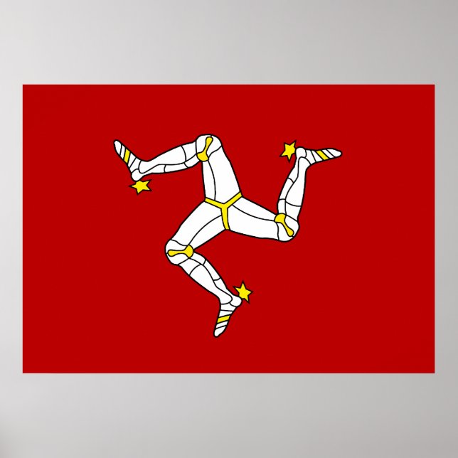 Póster Bandera De La Isla De Man (Frente)