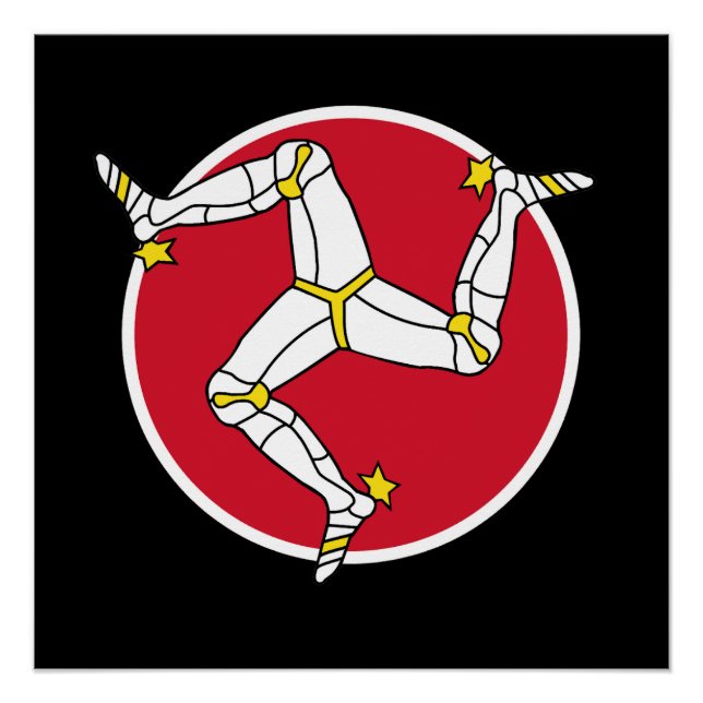 Póster Bandera de la Isla de Man (Anverso)