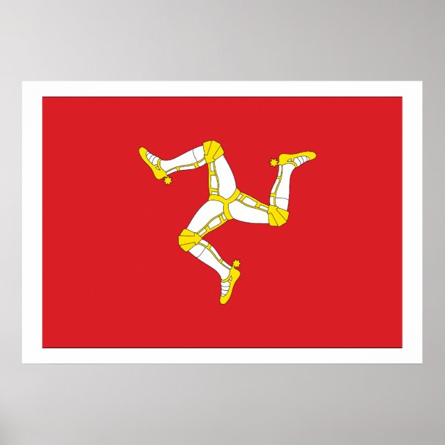 Póster Bandera de la Isla de Man (Frente)