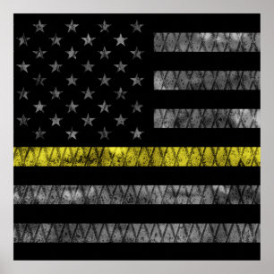 Póster Bandera de la línea amarilla delgada de Dispatche