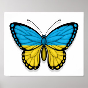 Póster Bandera de la mariposa ucraniana