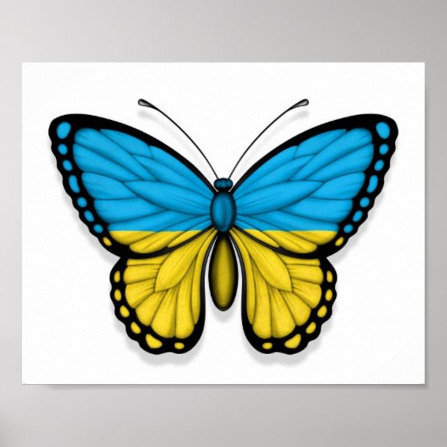 Póster Bandera de la mariposa ucraniana (Frente)