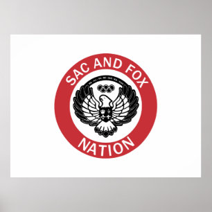 Póster Bandera de la Nación Sac and Fox Oklahoma