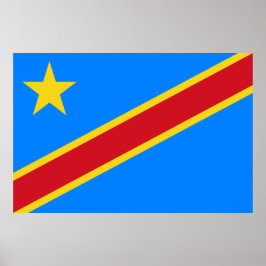 Póster Bandera de la RDC (República Democrática del Congo