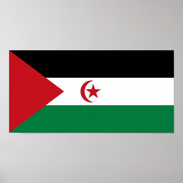 Póster Bandera de la República Árabe Saharaui Democrática (Frente)