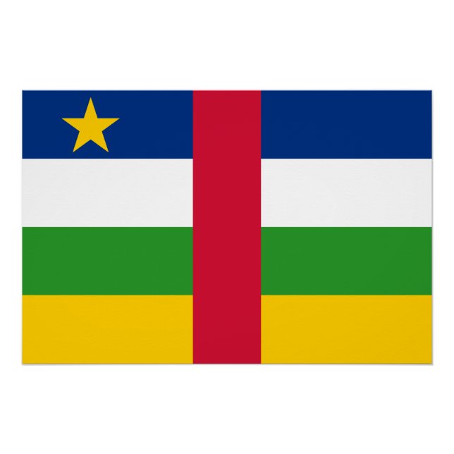 Póster Bandera de la República Centroafricana (Anverso)
