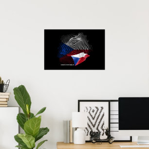 Póster bandera de la República Checa