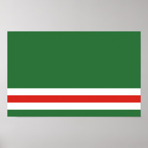 Póster Bandera de la República Chechena de Ichkeria