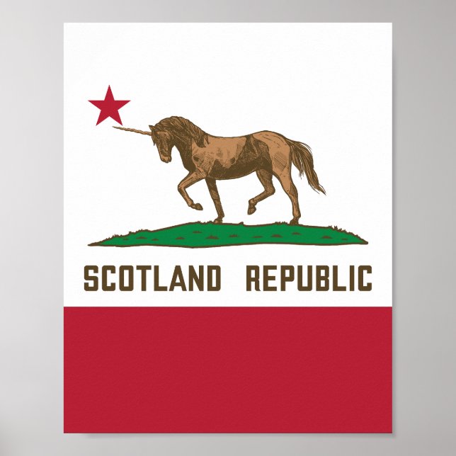 Póster Bandera de la República de Escocia en California U (Frente)