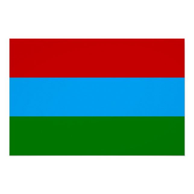 Póster Bandera de la República de Karelia (Anverso)