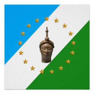 Póster Bandera de la República de Oduduwa   Nación Yoruba
