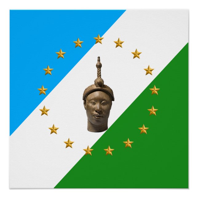 Póster Bandera de la República de Oduduwa | Nación Yoruba (Anverso)